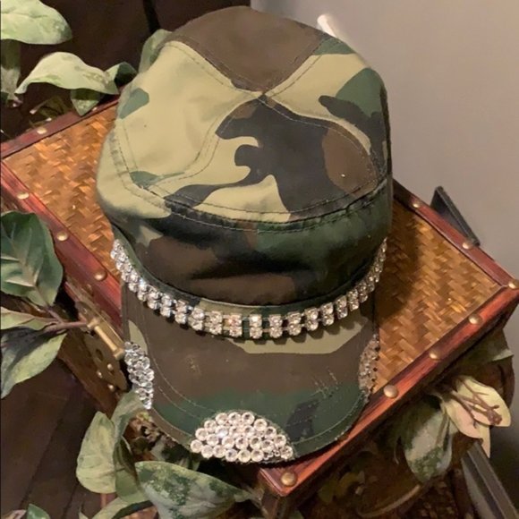 Accessories - Camo Studded Baseball Cap
